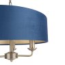 Laura Ashley Laura Ashley - Sorrento 3 Light Pendant Matt Antique Brass & Blue Shade