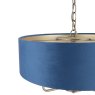 Laura Ashley Laura Ashley - Sorrento 3 Light Pendant Matt Antique Brass & Blue Shade