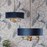 Laura Ashley Laura Ashley - Sorrento 3 Light Pendant Matt Antique Brass Blue Shade