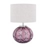 Laura Ashley Laura Ashley - Elderdale Table Lamp Pink Glass & Polished Chrome With Shade