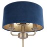 Laura Ashley Laura Ashley - Sorrento 3 Light Table Lamp Antique Brass & Blue Shade