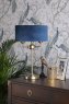 Laura Ashley Laura Ashley - Sorrento 3 Light Table Lamp Antique Brass & Blue Shade