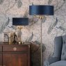Laura Ashley Laura Ashley - Sorrento 3 Light Table Lamp Antique Brass & Blue Shade
