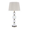 Laura Ashley Laura Ashley - Croxden Table Lamp White Ribbed Glass & Antique Brass With Shade