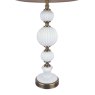 Laura Ashley Laura Ashley - Croxden Table Lamp White Ribbed Glass Antique Brass With Shade