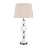 Laura Ashley Laura Ashley - Croxden Table Lamp White Ribbed Glass Antique Brass With Shade