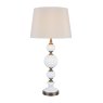 Laura Ashley Laura Ashley - Croxden Table Lamp White Ribbed Glass & Antique Brass With Shade