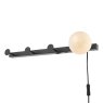 Dar Lighting Dar - Rack Wall Light Coat Hook Matt Black Opal Glass