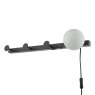 Dar Lighting Dar - Rack Wall Light Coat Hook Matt Black Opal Glass