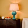 Dar Lighting Dar - Violetta Table Lamp Blue Ceramic Base