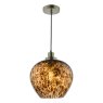 Dar Lighting Dar - Leandra Pendant Tortoiseshell Glass and Antique Brass