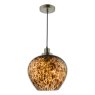 Dar Lighting Dar - Leandra Pendant Tortoiseshell Glass and Antique Brass