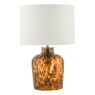 Dar Lighting Dar - Leandra Dual Light Table Lamp Tortoiseshell Glass With Shade