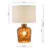 Dar Lighting Dar - Leandra Dual Light Table Lamp Tortoiseshell Glass With Shade