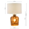 Dar Lighting Dar - Leandra Dual Light Table Lamp Tortoiseshell Glass With Shade