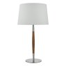 Dar Lighting Dar - Detroit Table Lamp Satin Nickel Walnut Detail Base Only