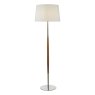 Dar Lighting Dar - Detroit Floor Lamp Satin Nickel Walnut Detail Base Only