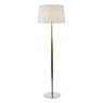 Dar Lighting Dar - Detroit Floor Lamp Satin Nickel Walnut Detail Base Only