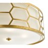 Dar Lighting Dar - Epstein 4 Light Pendant Gold With Ivory Shade & Glass Diffuser