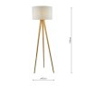 Dar Lighting Dar - Ivor Tripod Floor Lamp Light Oak Base Only