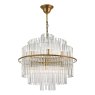 Dar Lighting Dar - Lukas 13 Light Pendant Brushed Antique Gold and Clear Glass