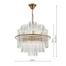 Dar Lighting Dar - Lukas 13 Light Pendant Brushed Antique Gold and Clear Glass