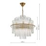 Dar Lighting Dar - Lukas 13 Light Pendant Brushed Antique Gold and Clear Glass