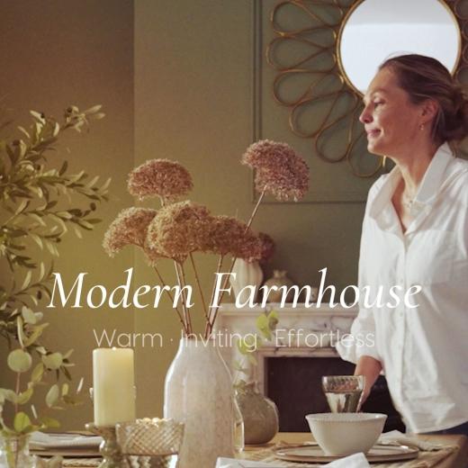 Introducing Modern Farmhouse. Warm, inviting and effortlessly stylish. Natural woods, soft greens and...