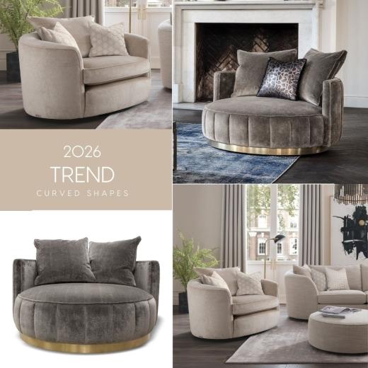In 2026, interiors are embracing soft curves and organic shapes. Think rounded backs, flowing lines a...