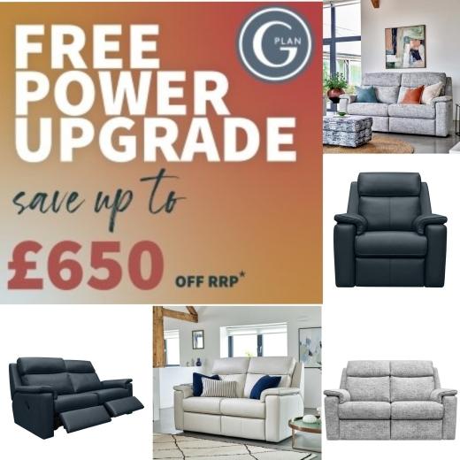 Great savings to be found this Autumn on selected G Plan furniture in our Sale. Free Power Upgrade on...