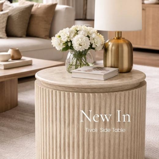 With its sculptural silhouette and natural texture, the Tivoli collection brings warmth, character an...